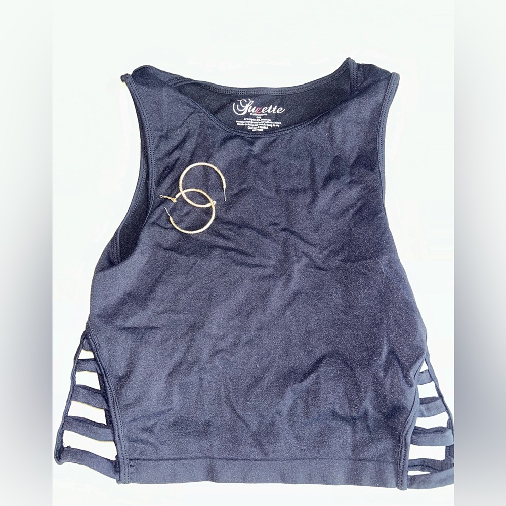 Black Tank Top with Side Cutouts